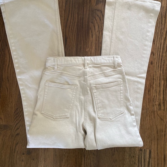 Aritzia Wilfred Free Ivory Boot Flare Legged Denim Pant Size 2 - Picture 5 of 11
